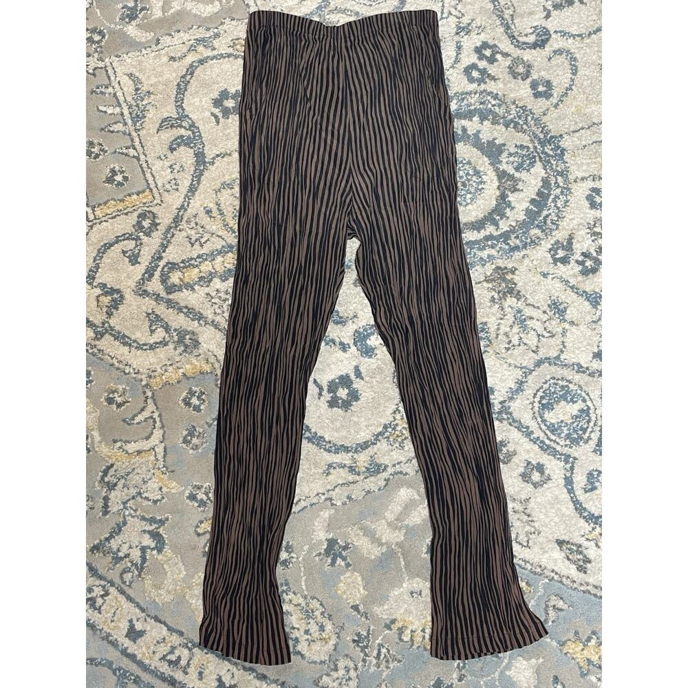 Staley Greizinger Brown Black Stripe Pants High Rise Y2K Pull On Small Women’s